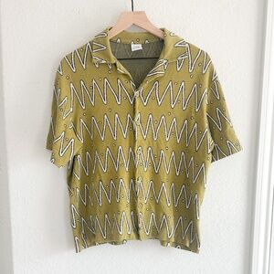 Zara Men's Geometric Jacquard shirt Zig Zag size M